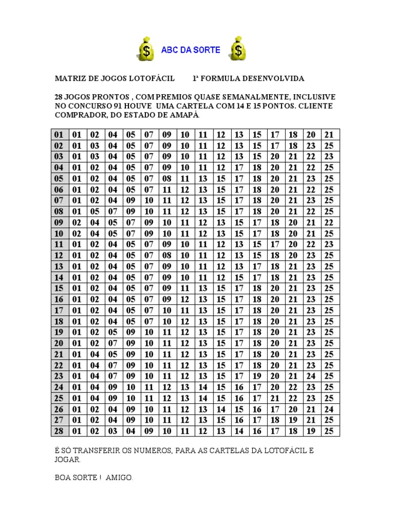 15) - ABC Da Sorte (28 Cartelas Prontas), PDF
